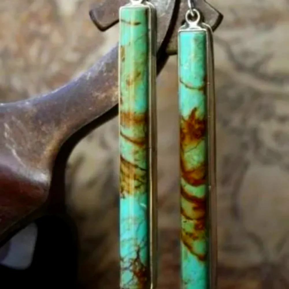 Beautiful marble  dangle drop earrings - Picture 2 of 3